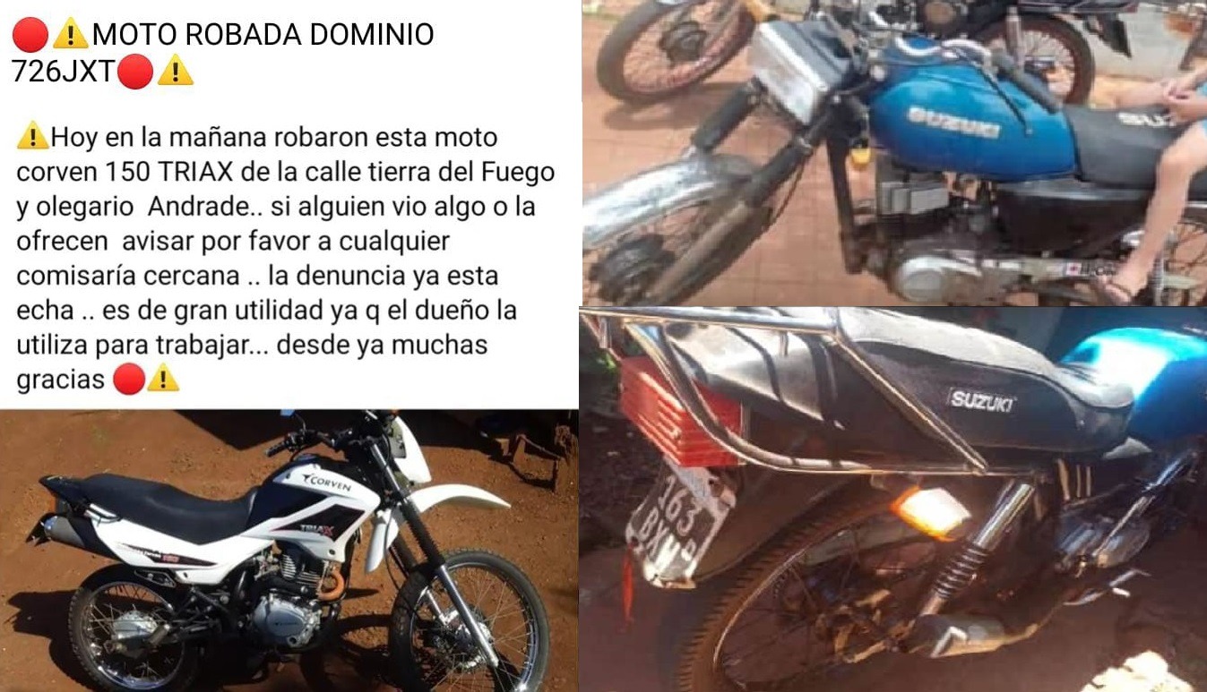 Robaron otras dos motos en Oberá, un flagelo que crece con total impunidad a pesar del circo de las cámaras
