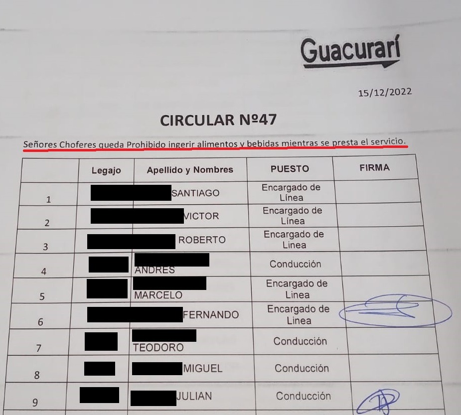 Next argumentó que fue un “error” de redacción la nota donde prohibía tomar agua a los choferes