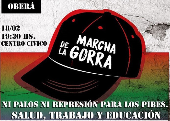 Primera Marcha de la Gorra en Oberá contra el abuso policial hacia los jóvenes