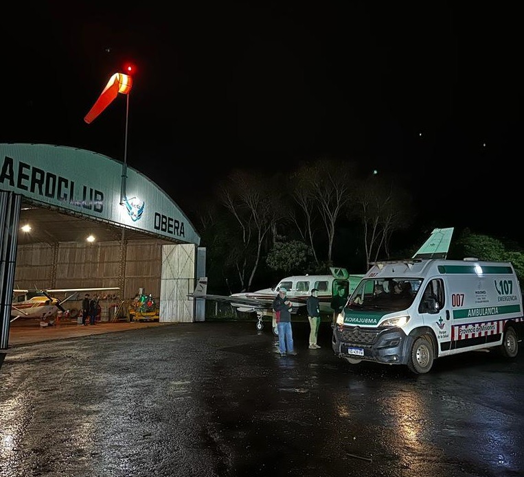 Después de dos décadas la pista del Aeroclub Oberá volvió a recibir vuelos nocturnos