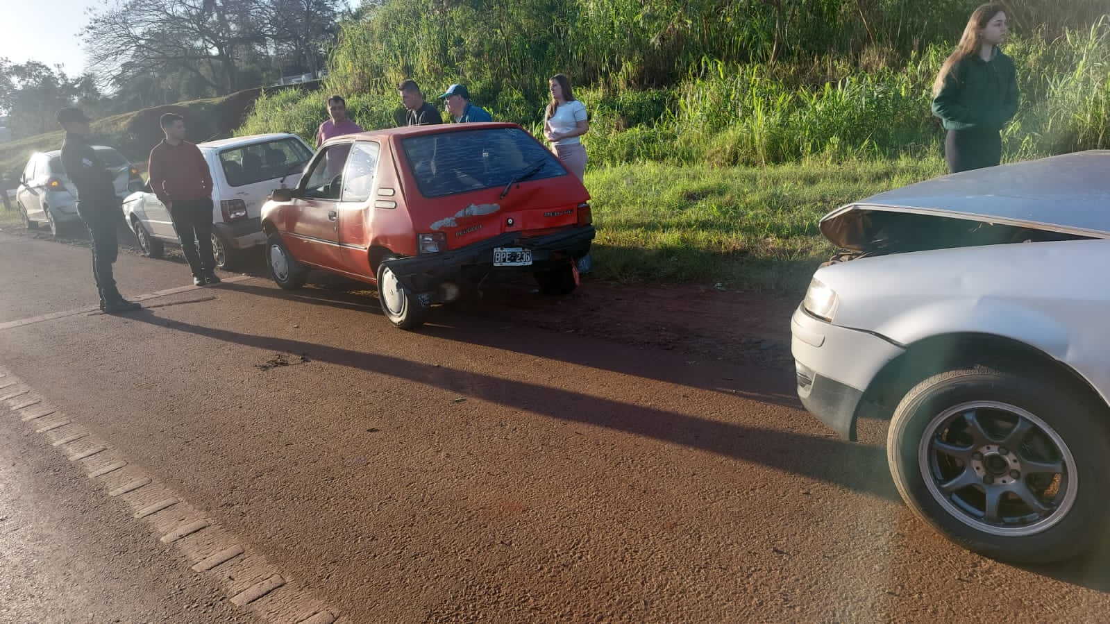 Choque en cadena en el acceso a Oberá dejó sólo daños materiales
