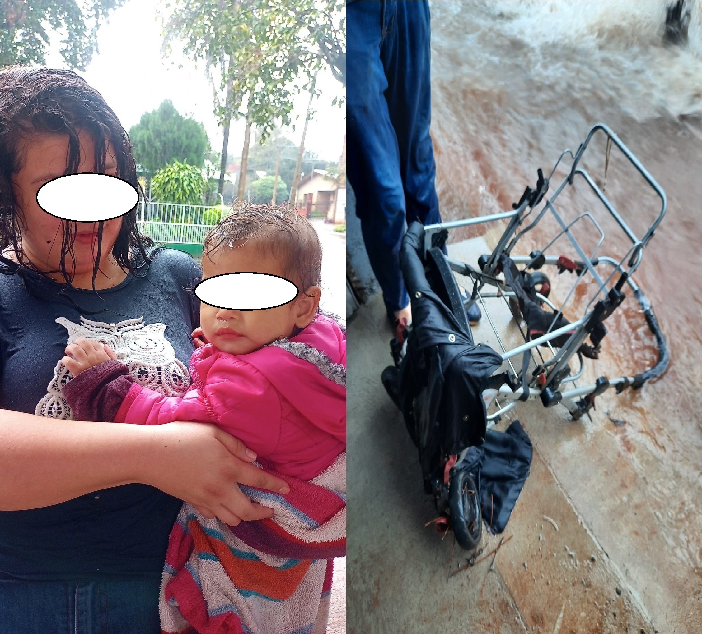 Milagroso rescate de una beba arrastrada por la corriente de la lluvia en el centro de Oberá