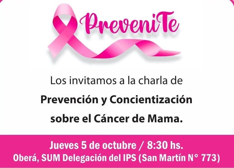 Charla de prevención del cáncer de mama en la sede del IPS de Oberá