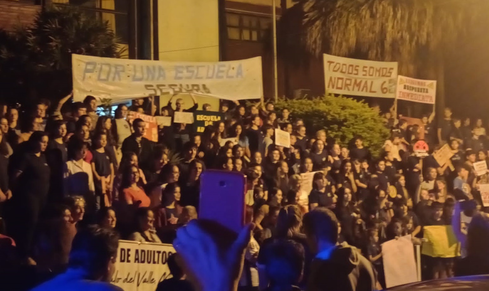 Aristóbulo del Valle: miles de personas marcharon en reclamo por mejoras edilicias para la Escuela Normal N° 6