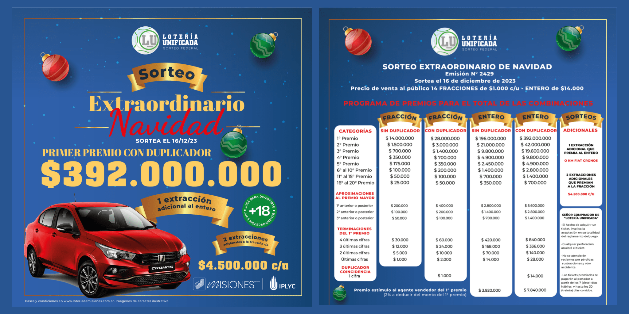 Llegan los extraordinarios de la Lotería Unificada