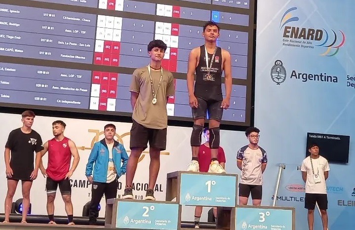 El obereño David Pereyra obtuvo la medalla de plata en el Nacional de Levantamiento Olímpico