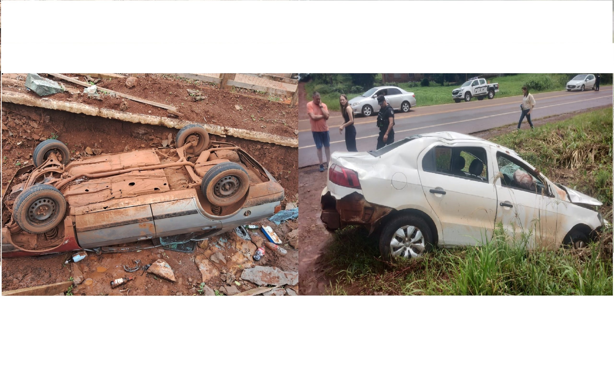 Un vuelco y un despiste en diferentes puntos de Oberá