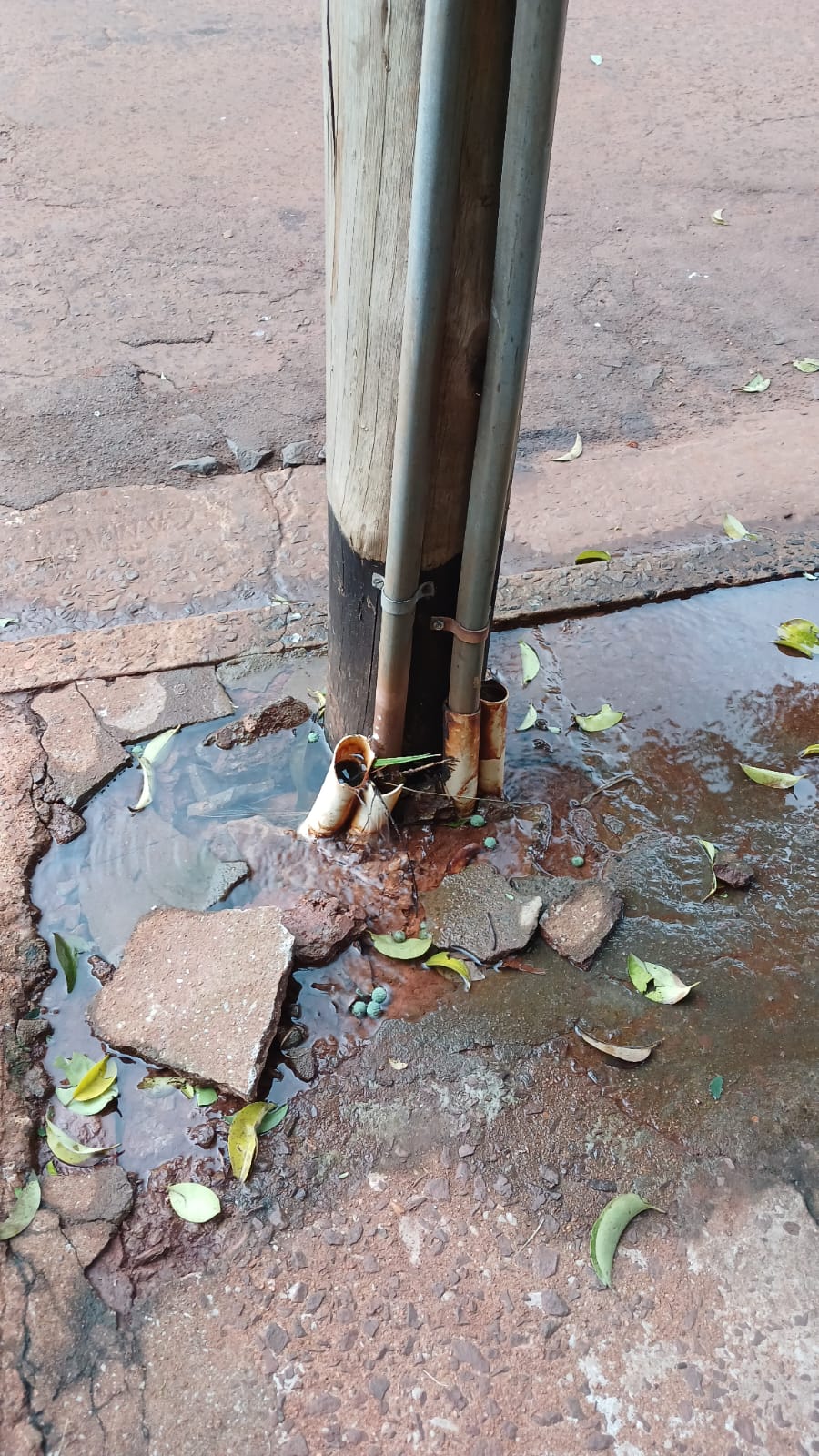 Vecinos del barrio Krause alertaron sobre enorme pérdida de agua e inacción de la Celo