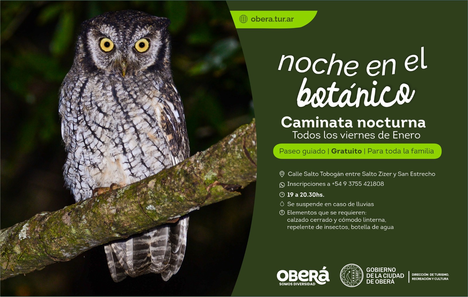 Desde este viernes habrá visitas guiadas nocturnas en el Jardín Botánico de Oberá