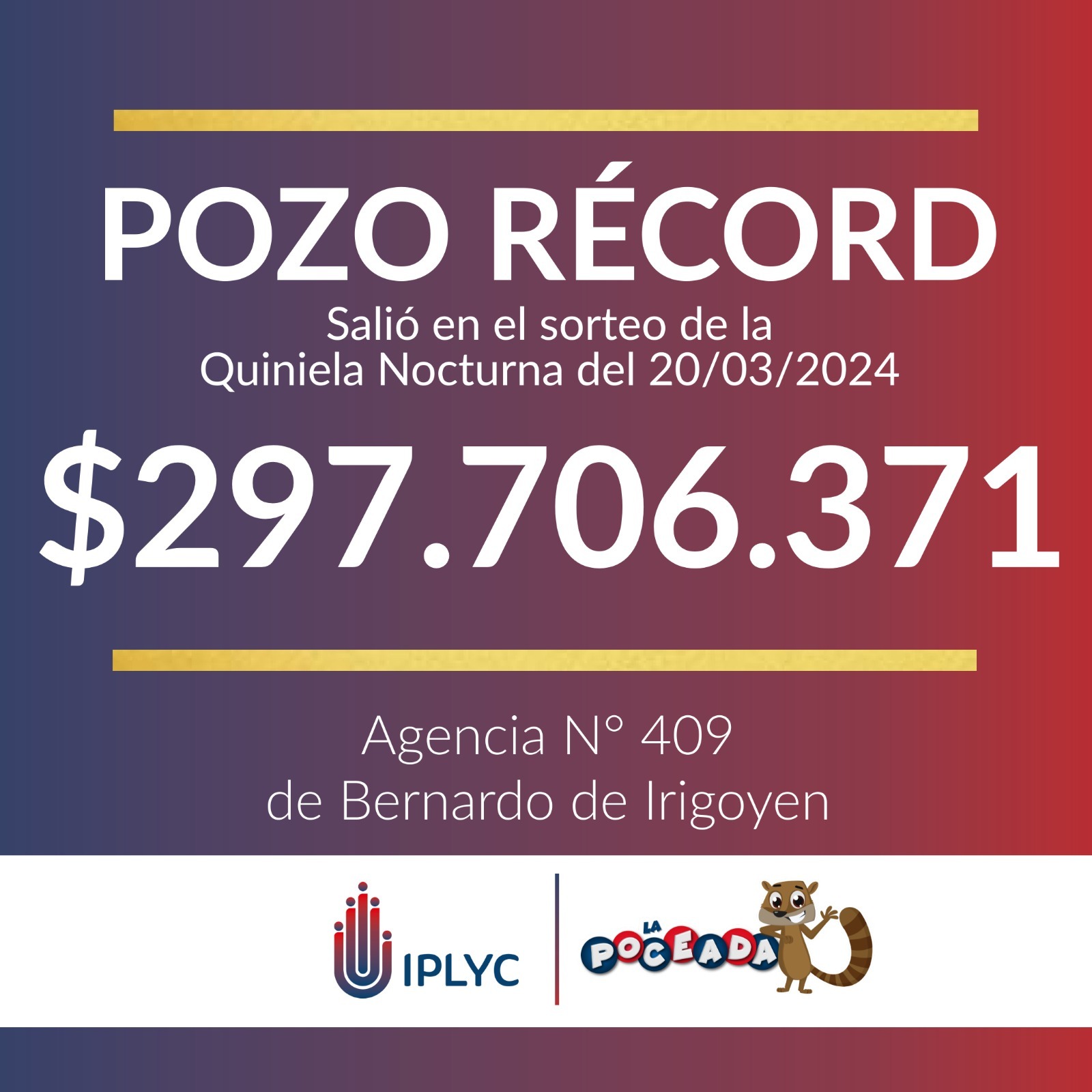 Poceada histórica: Pozo récord de casi 300 millones salió en Bernardo de irigoyen
