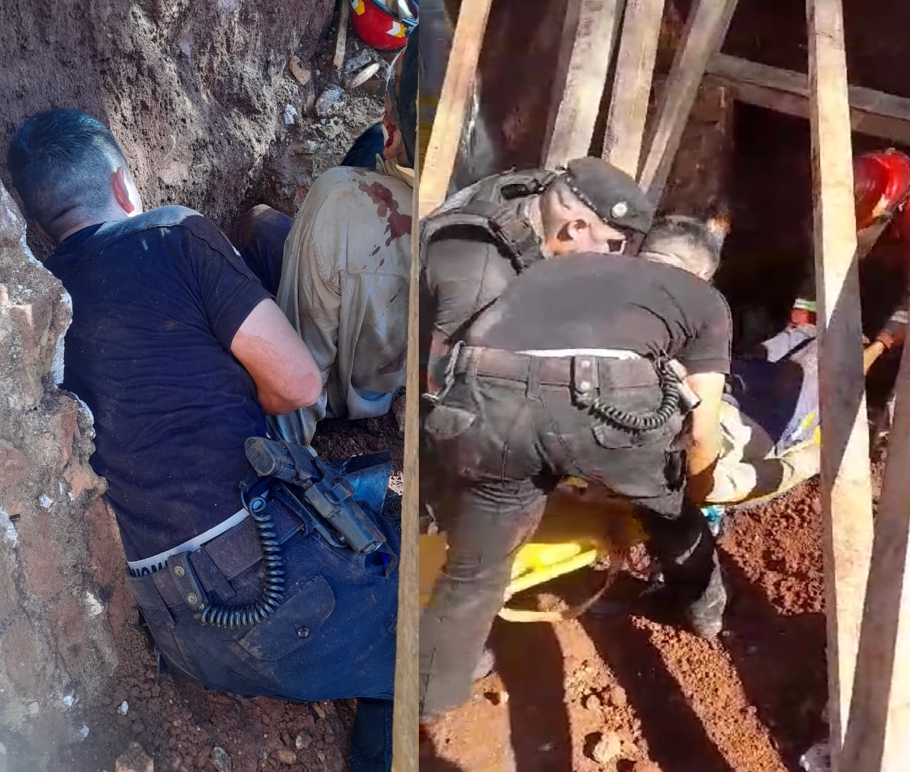 Albañil quedó atrapado por derrumbe de una construcción y fue rescatado por Policía y Bomberos