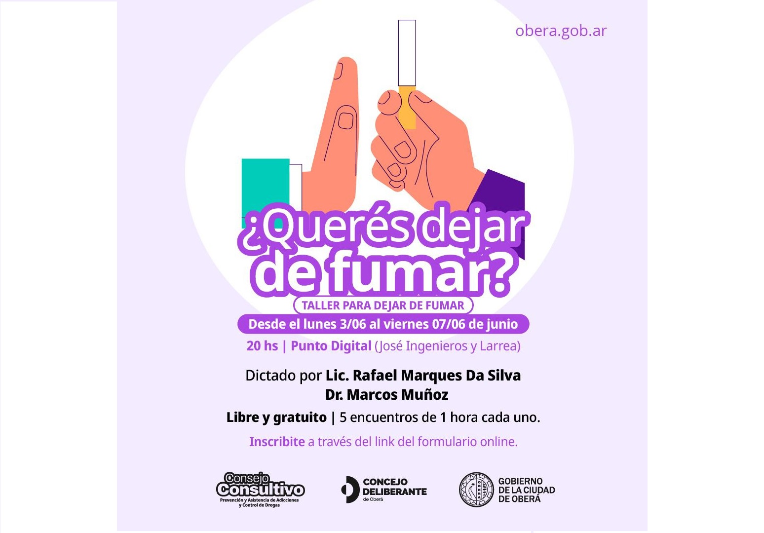 Taller para dejar de fumar en Oberá: trabajar la voluntad y aspectos mentales