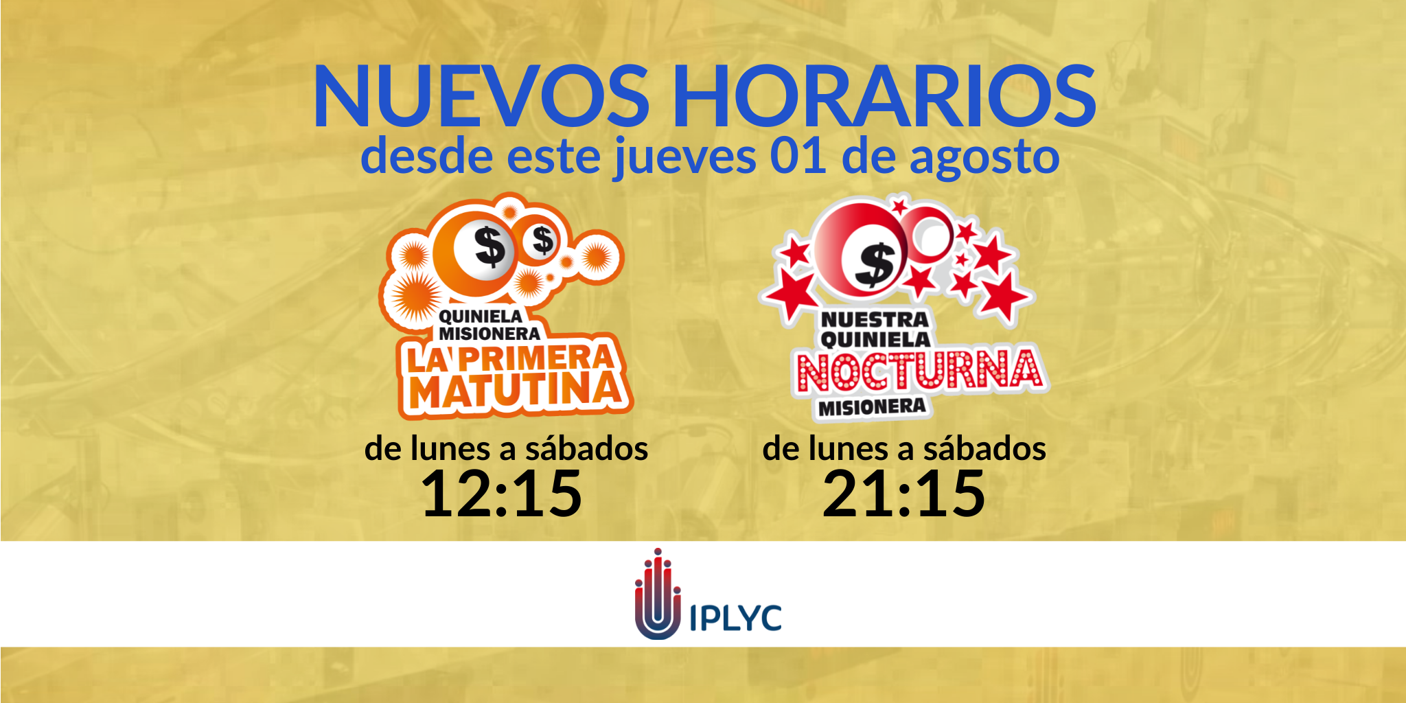 La Primera Matutina y la Nocturna modifican horario