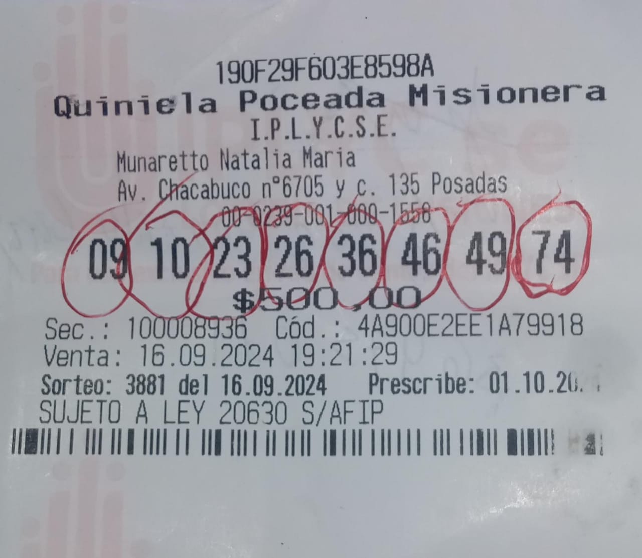 Usará el dinero de la Poceada para realizar arreglos en su casa