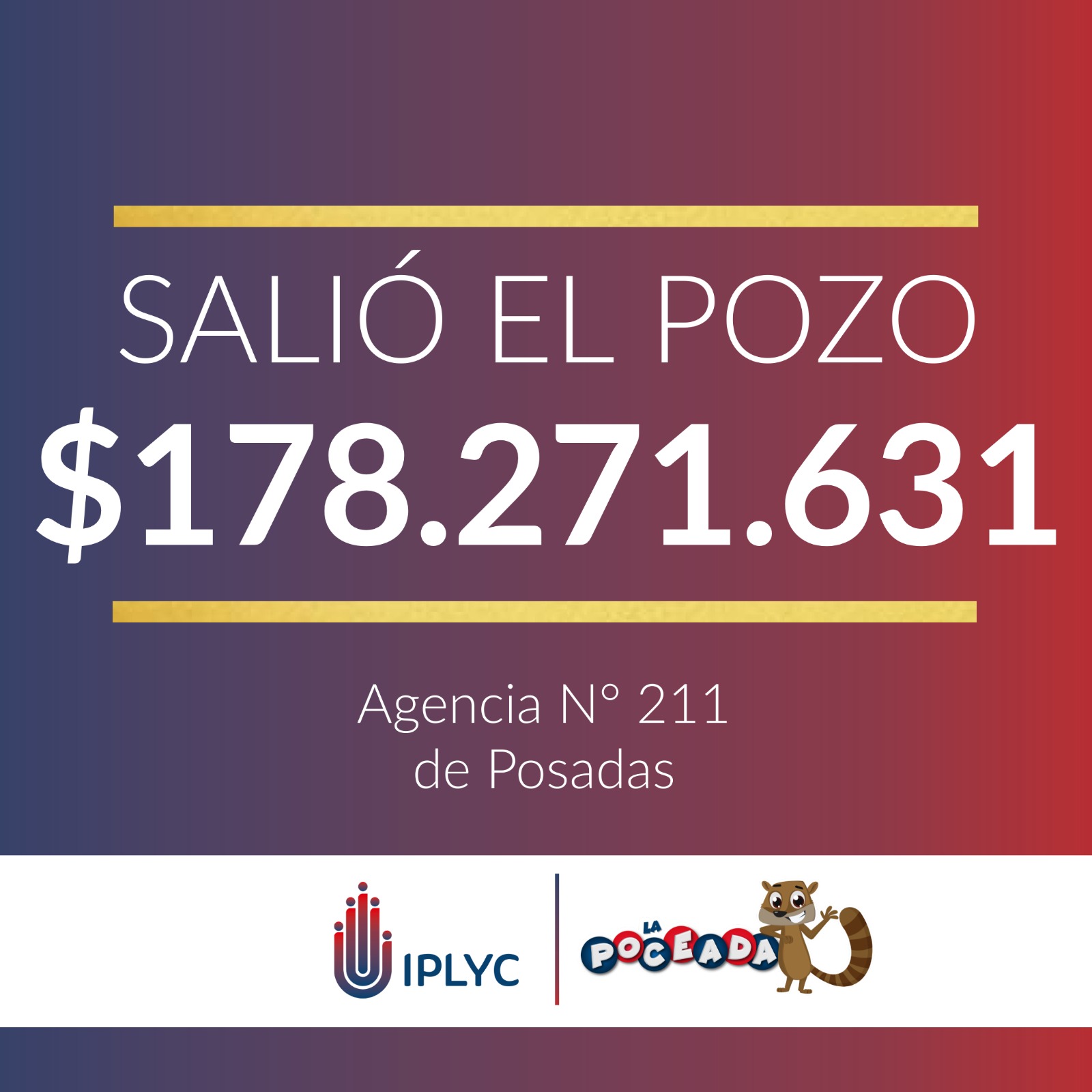 Poceada Misionera: casi 180 millones hicieron feliz a un posadeño 