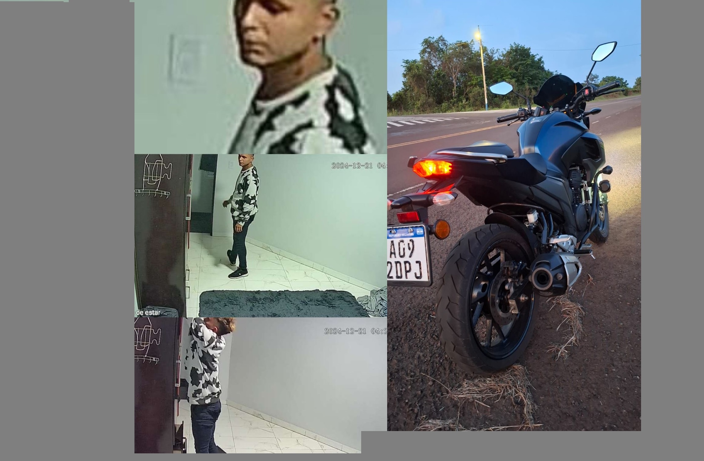 Robó una moto y quedó grabado en el sistema de seguridad por cámaras