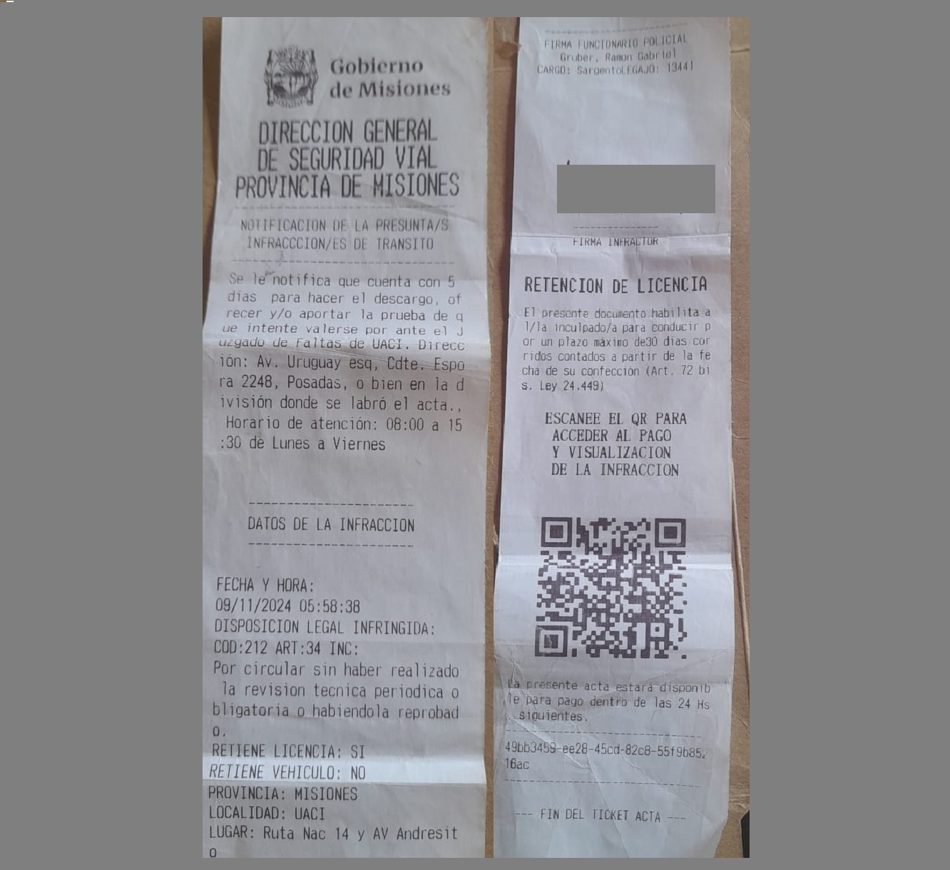 Cosa de locos: quiere pagar una multa, pero no aparece en el sistema y la Policía tampoco le devuelve el carné