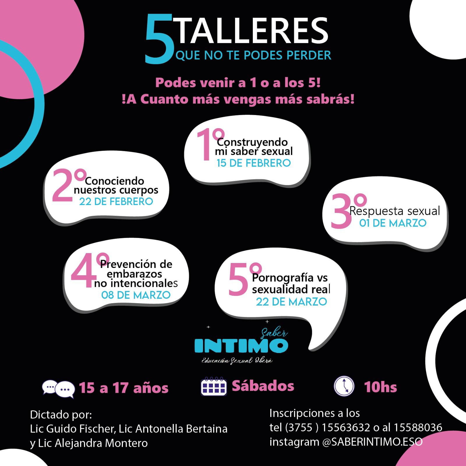 Primer taller grupal sobre sexualidad para adolescentes dirigido por profesionales