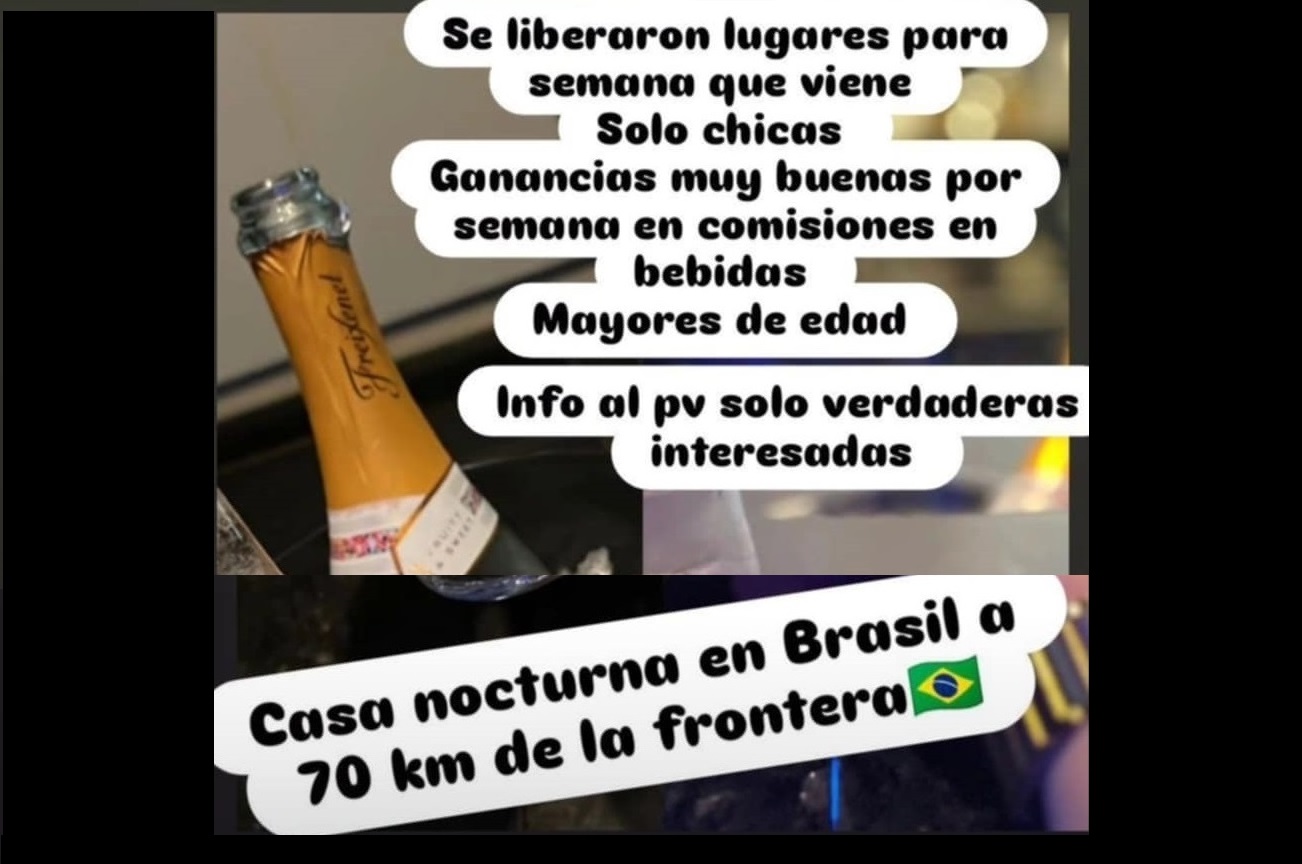 Obereña volvió a convocar chicas para trabajar en un prostíbulo en Brasil