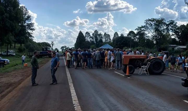 Yerbateros iniciaron tractorazo a San José en reclamo de un precio justo