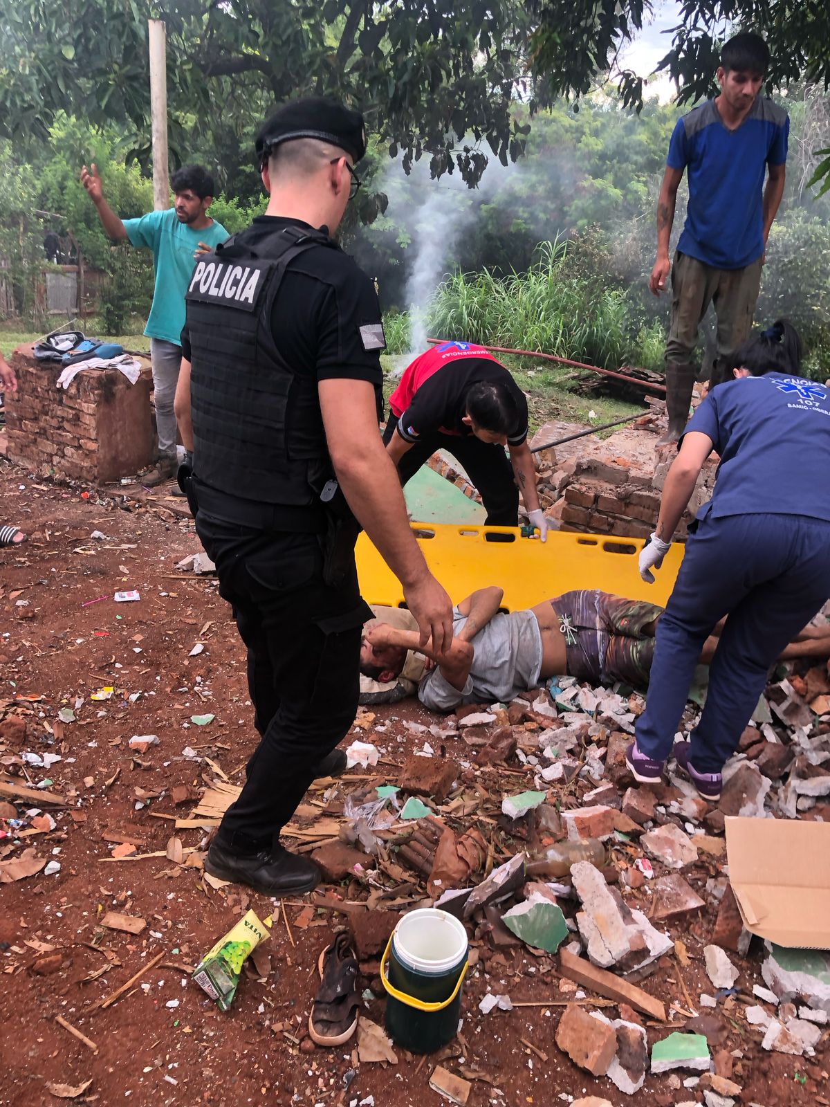 Un hombre resultó lesionado por derrumbe de una pared en Oberá