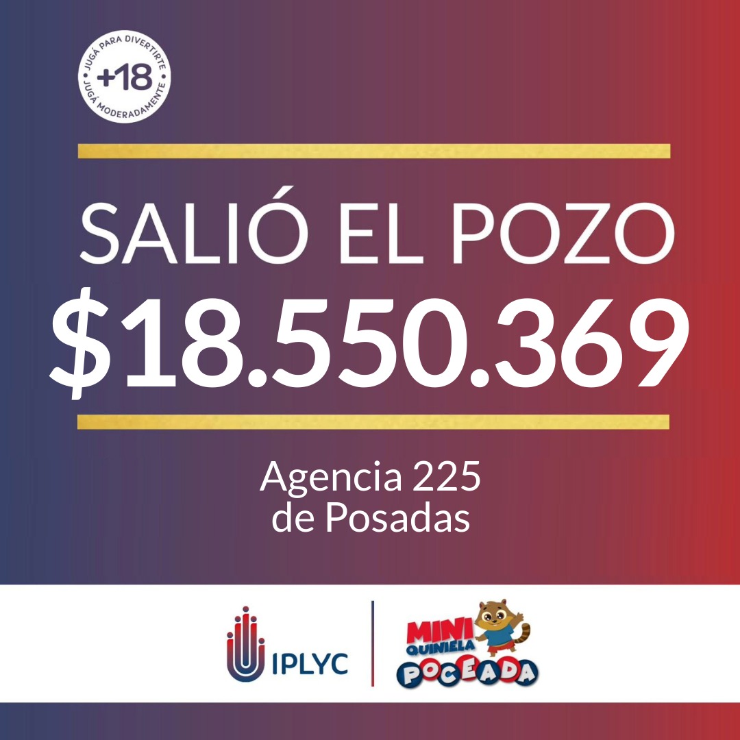 Apostador posadeño ganó más de 18 millones de pesos con la Mini Poceada