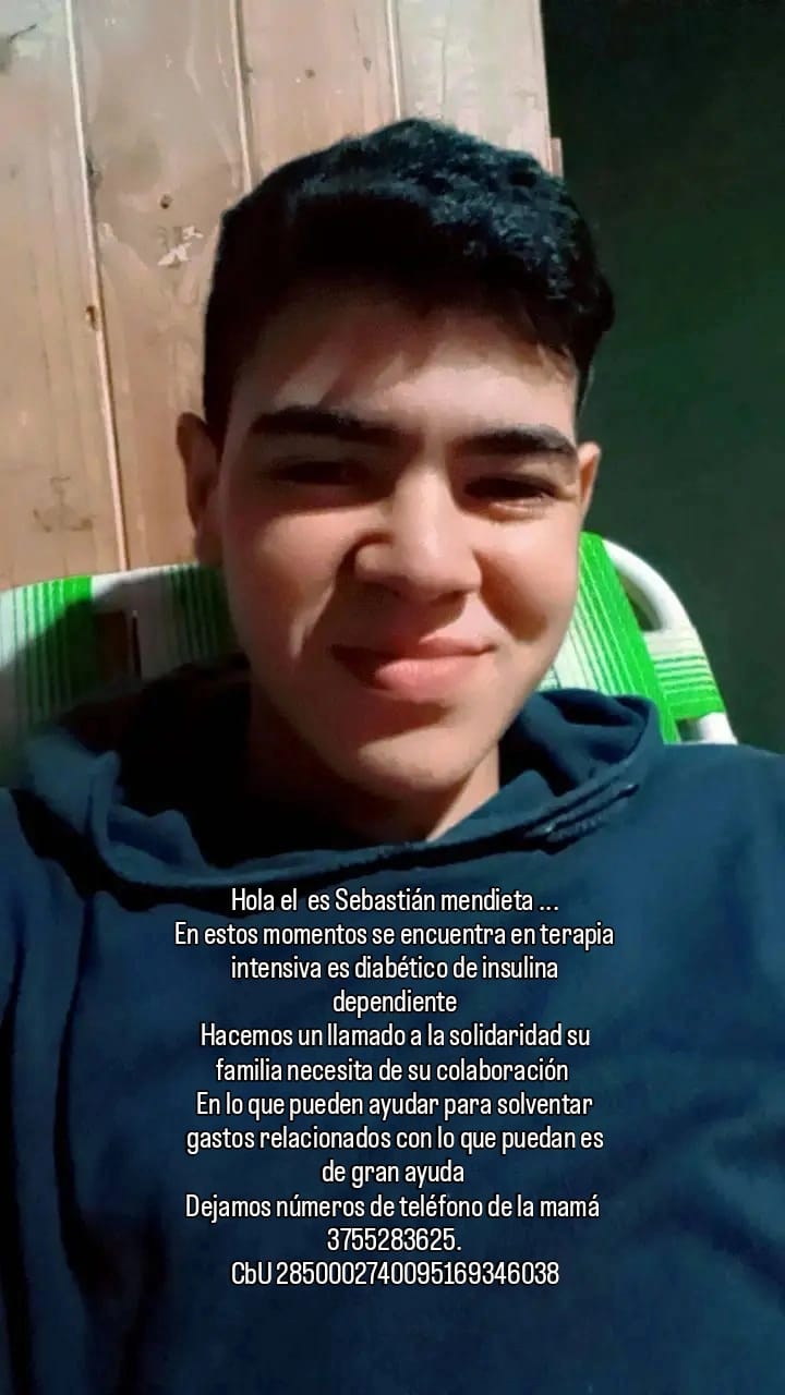 Ruegan ayuda para un joven obereño en coma por un cuadro diabético