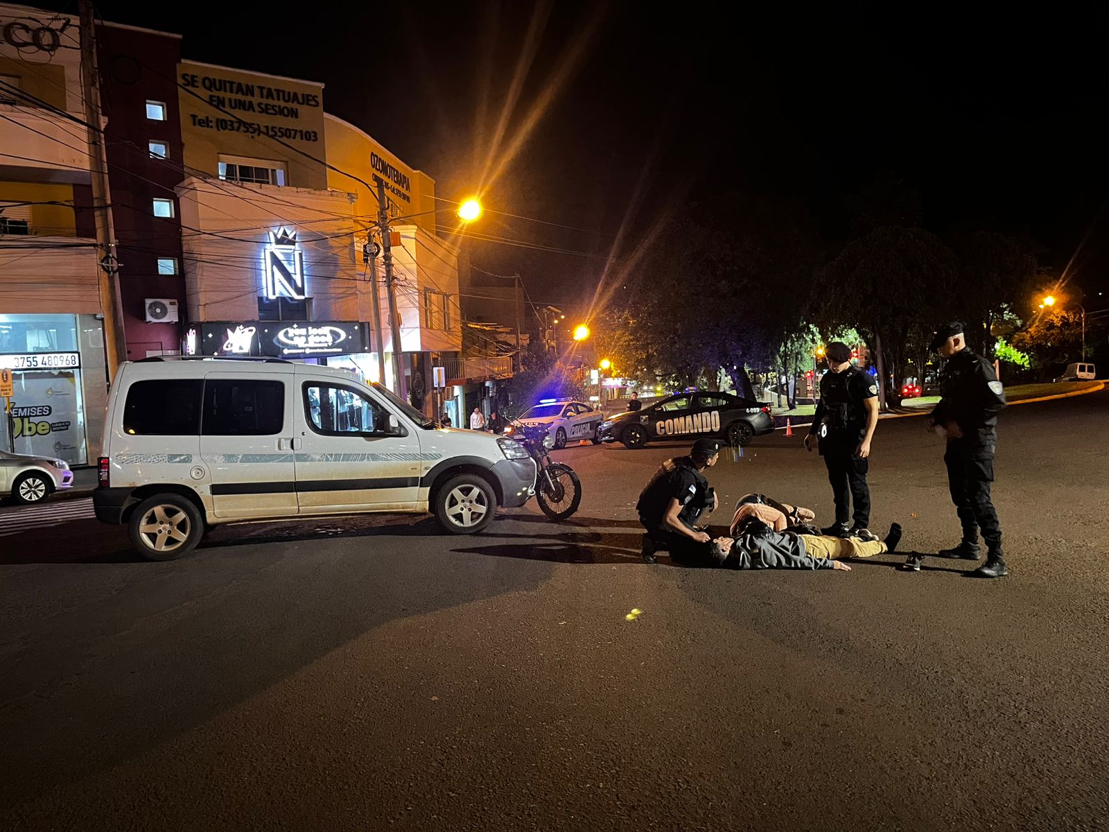 Choque en pleno centro de Oberá con heridos leves