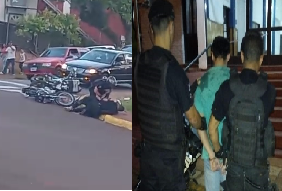 Motociclista hacía “willy” en el centro, se retobó y terminó preso