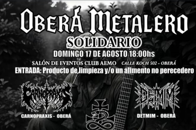 Oberá Metalero: evento solidario a favor de comedores y merenderos