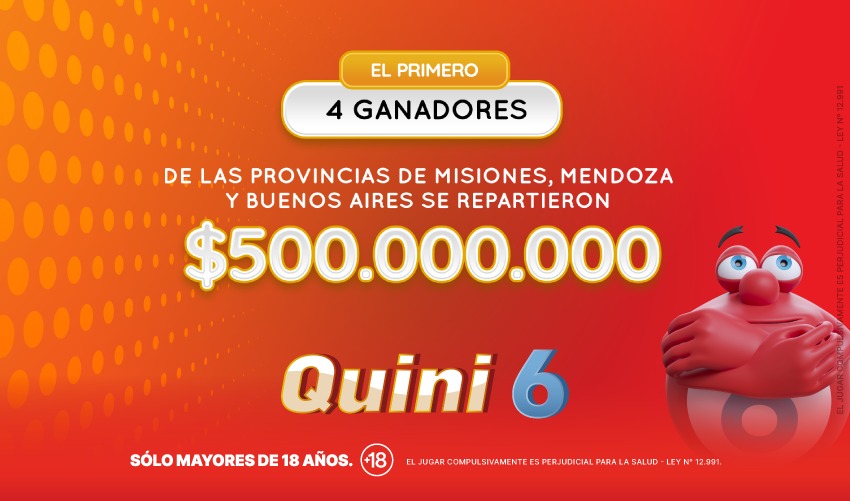 Puerto Iguazú amaneció con un nuevo millonario del Quini 6  