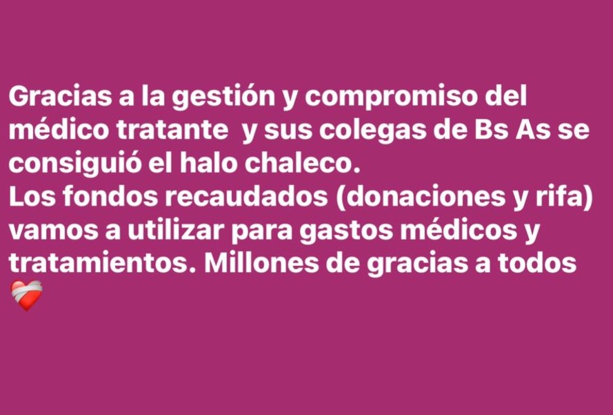 Gracias a la solidaridad, Maja consiguió el chaleco que requiere para su tratamiento  