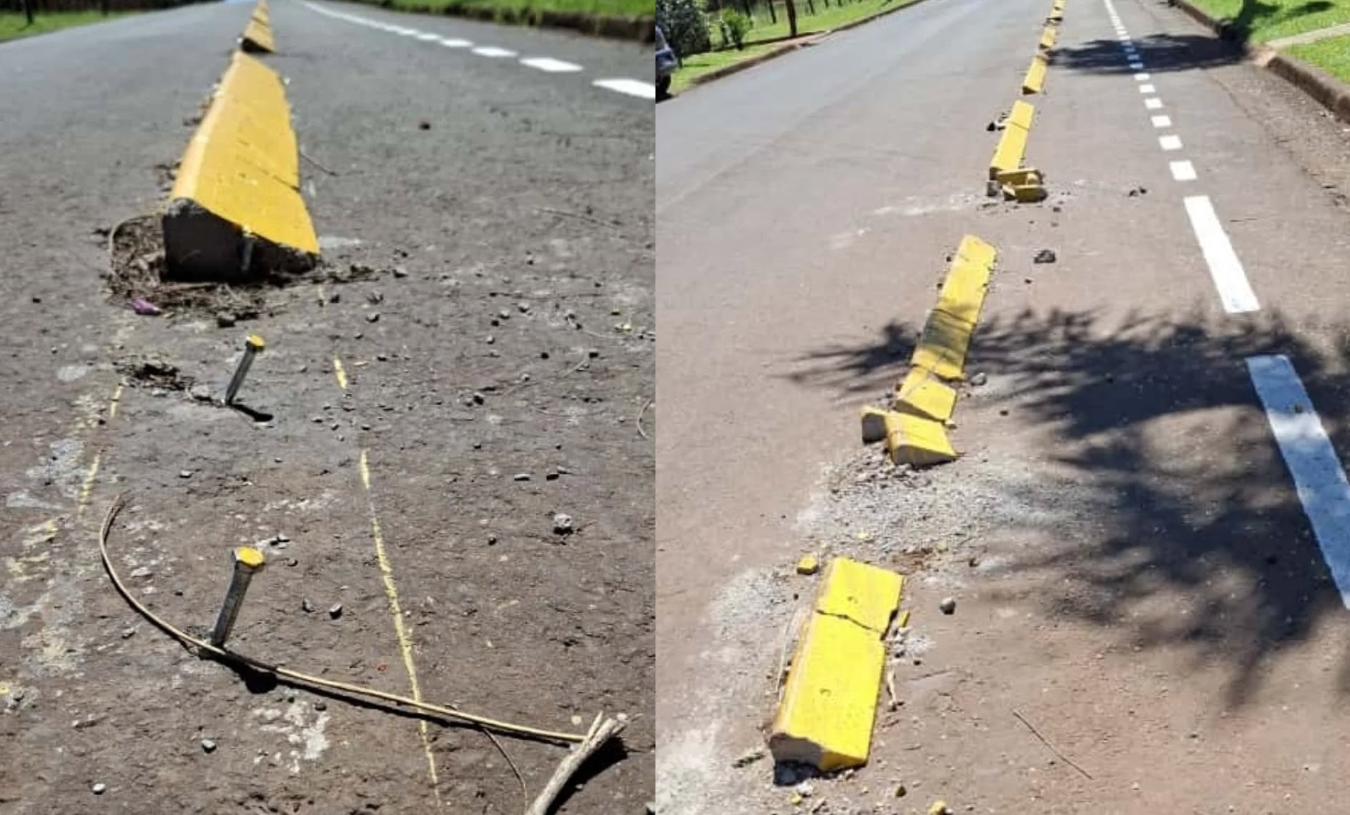 Buscan al conductor de un Bora gris que destruyó la bicisenda de calle Ucrania