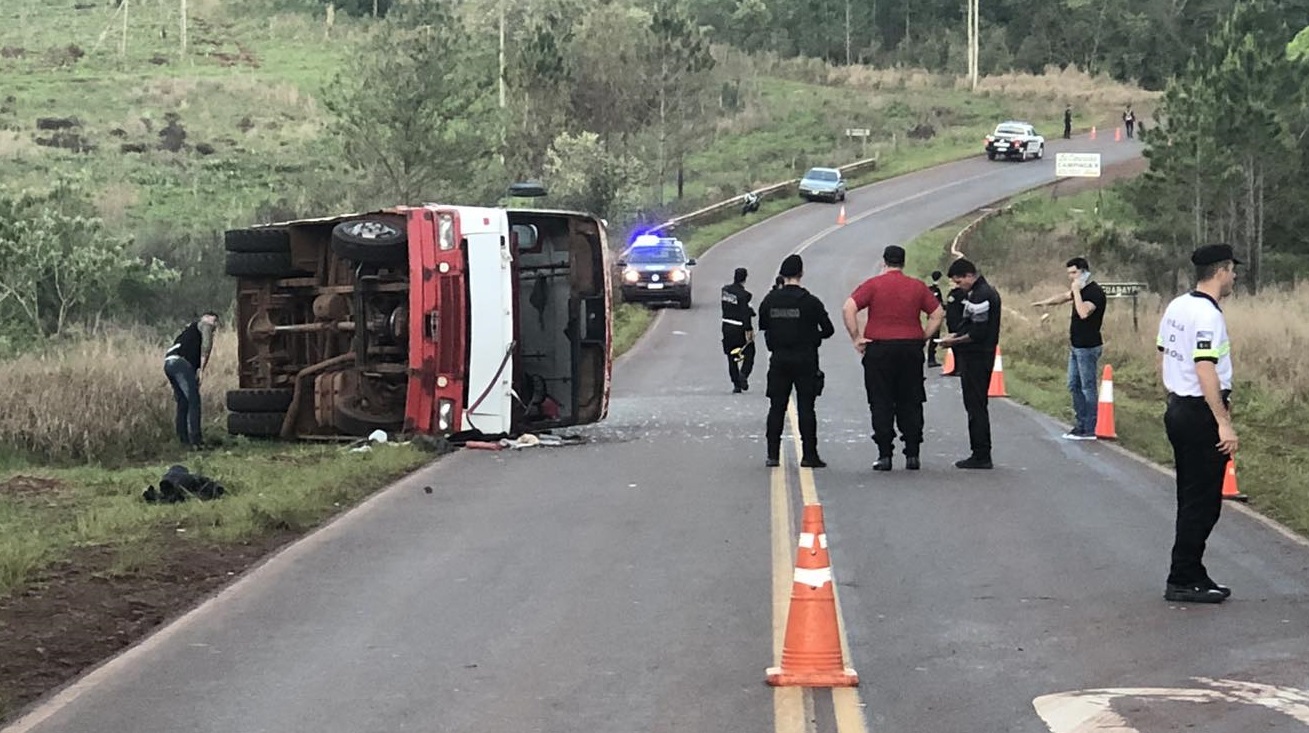 Listado de pasajeros del colectivo que volcó en Campo Ramón y parte médico de los lesionados