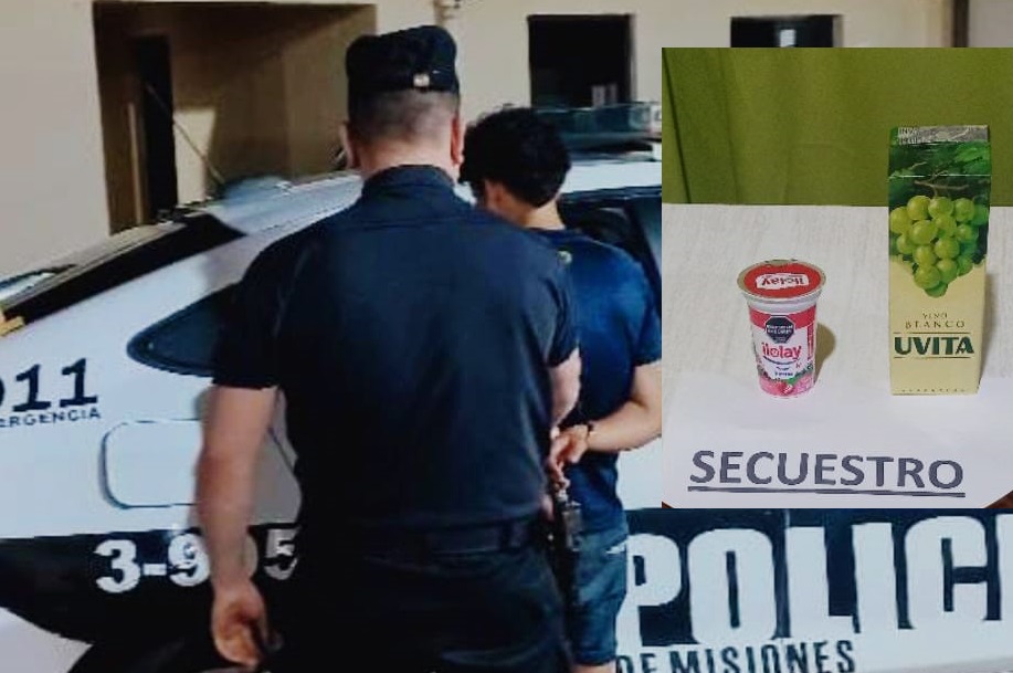 Preso por robarse un Uvita y un vaso de yogur