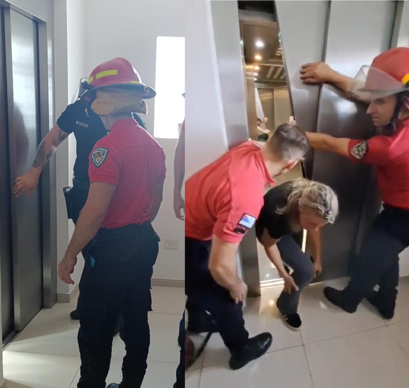 Rescataron a una mujer que quedó encerrada en un ascensor