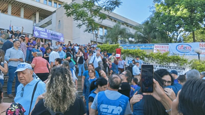 Comenzó el juicio a los docentes Sánchez y Gurina por reclamar un sueldo digno