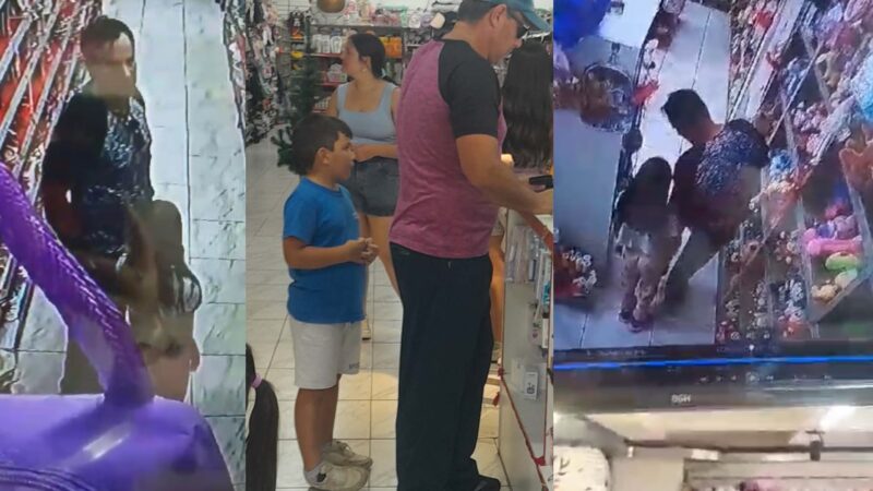 Indignante: salió a robar con niños en locales de Oberá y su accionar quedó grabado