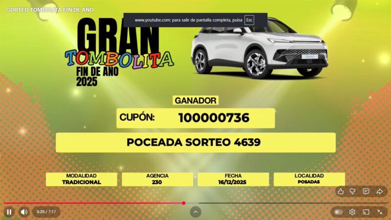 Un apostador de Posadas arrancará el nuevo año sobre ruedas