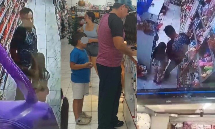 Indignante: salió a robar con niños en locales de Oberá y su accionar quedó grabado