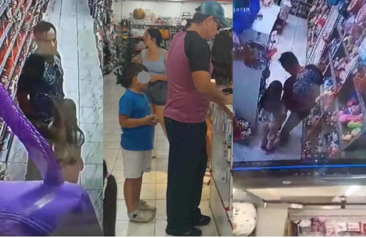 Indignante: salió a robar con niños en locales de Oberá y su accionar quedó grabado