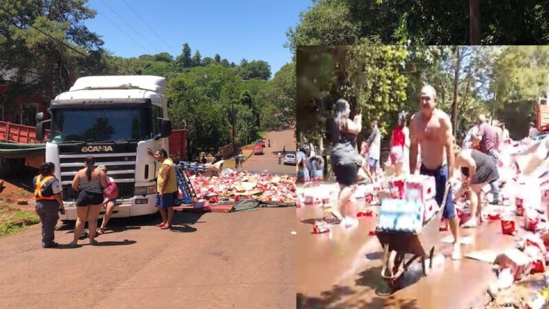 Camión con cerveza impactó contra una casa y vecinos saquearon la carga: ocurrió en Villa Vick de Oberá