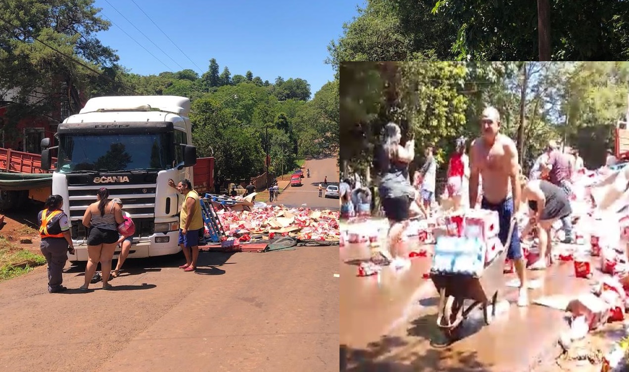 Camión con cerveza impactó contra una casa y vecinos saquearon la carga: ocurrió en Villa Vick de Oberá