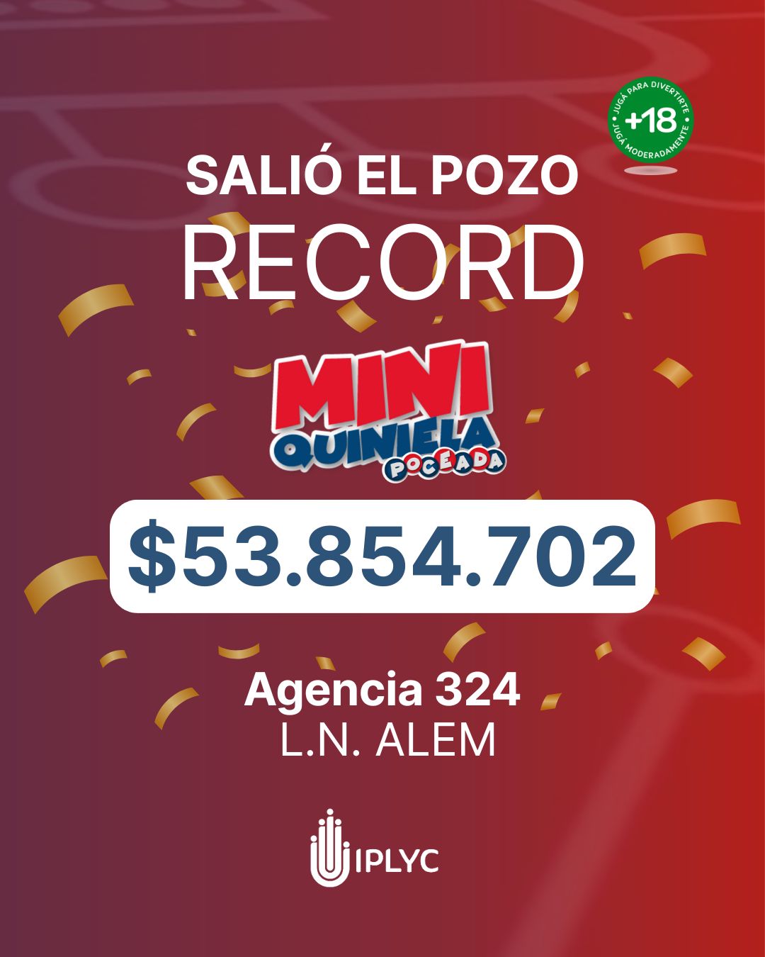 Apostador de Alem se llevó el pozo récord de la Mini Poceada