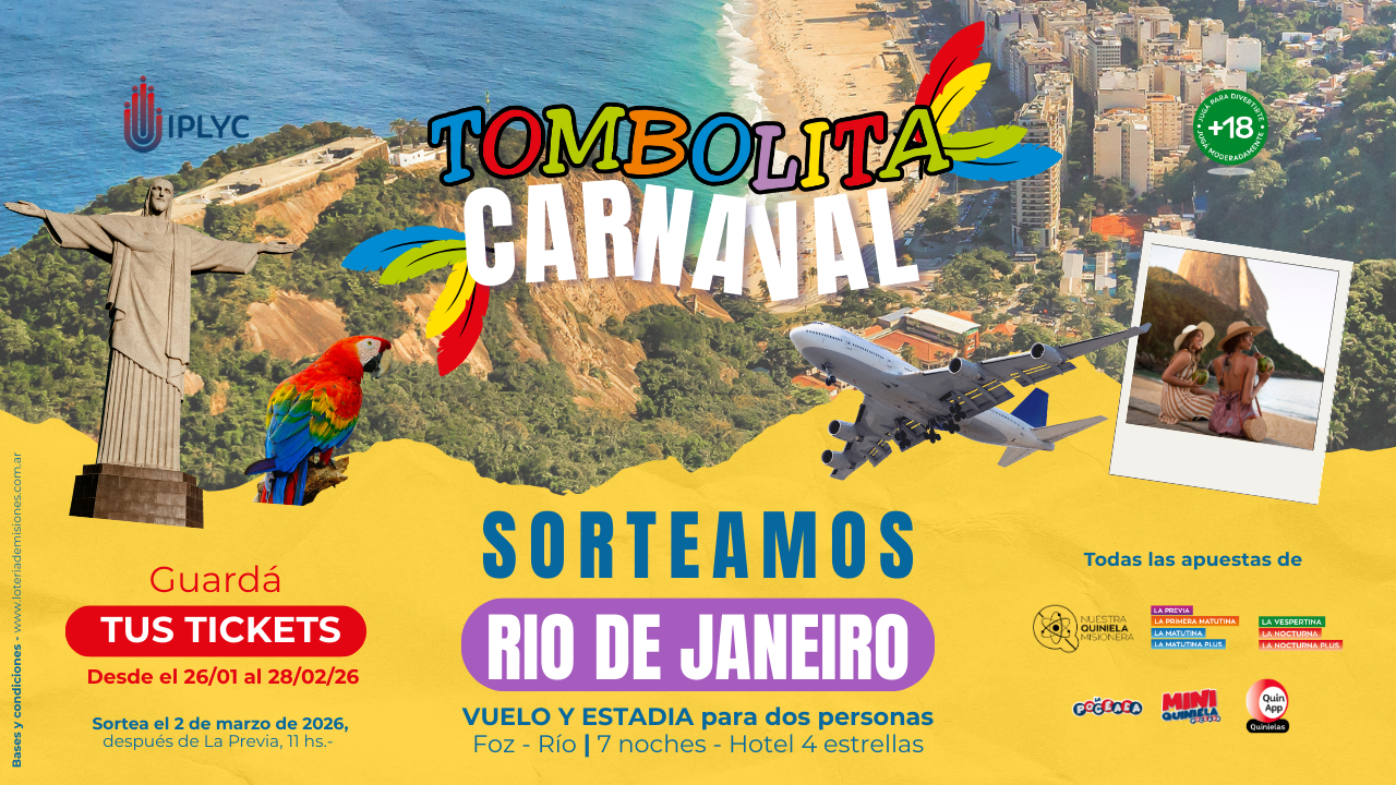 Se viene la primera Tombolita del año con un soñado viaje a Río