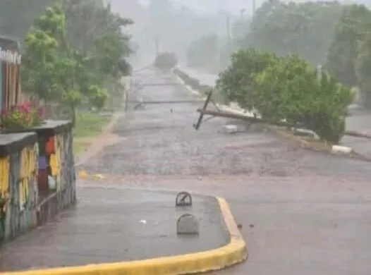Voladuras de techos y caídas de postes por la tormenta en Colonia Aurora