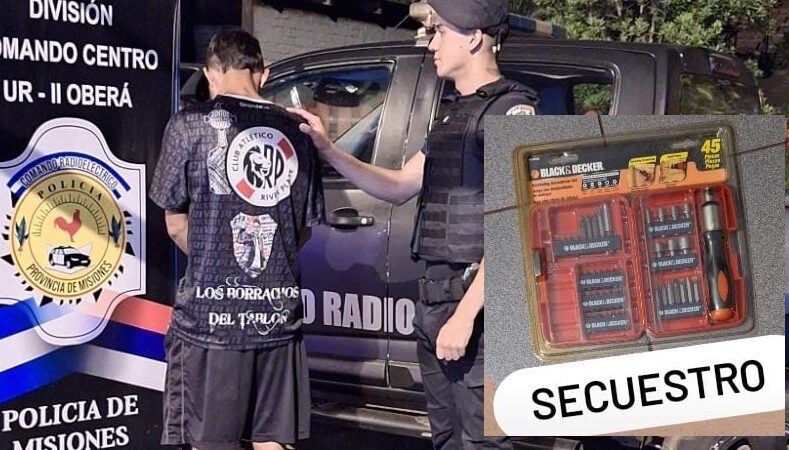 Detuvieron a un joven que fue grabado robando en una ferretería