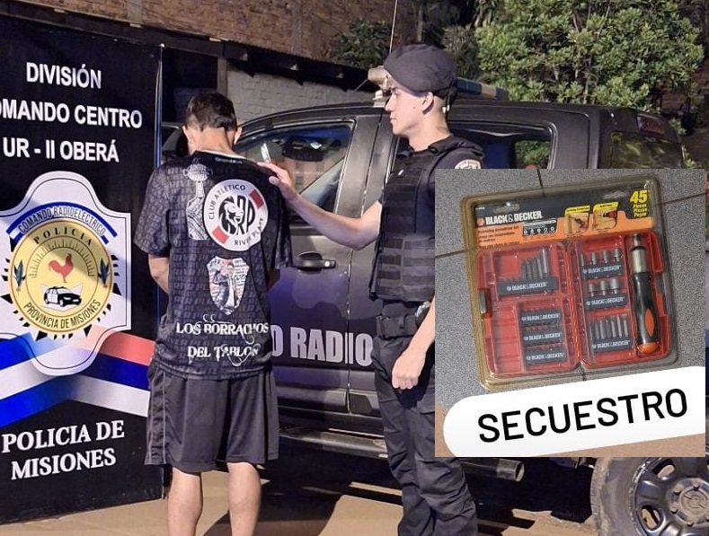 Detuvieron a un joven que fue grabado robando en una ferretería