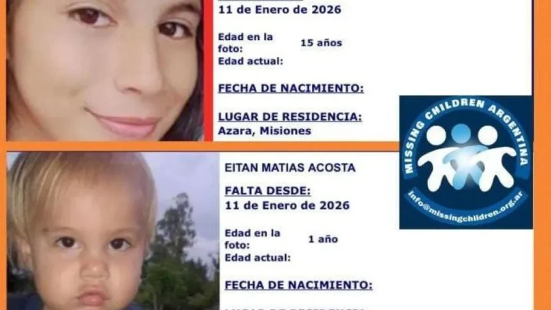 Desesperada búsqueda de una menor de 15 años y su bebé de uno