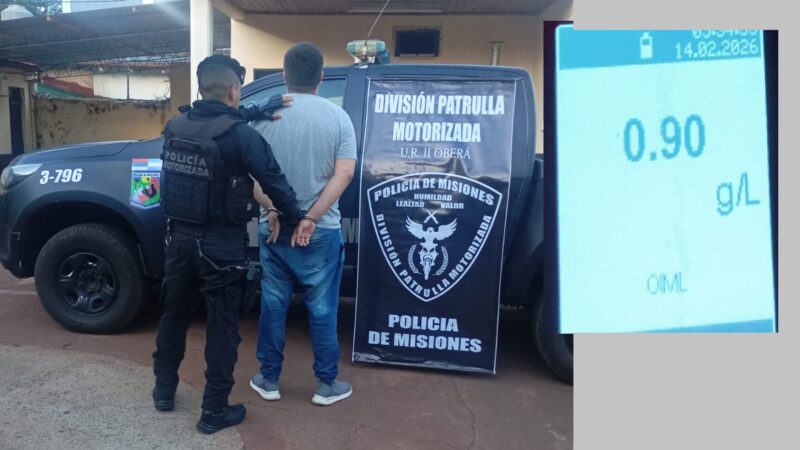 Empleado público alcoholizado se retobó en un control y terminó preso